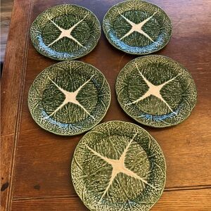 Mid Century Secla Portugal Cabbage Leaf Dinner Plates